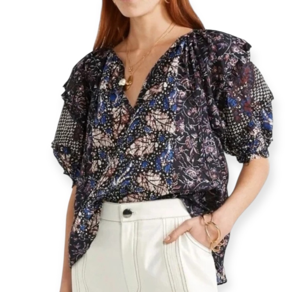 Ulla Johnson • Arusi Printed Cotton and Silk-Blend Blouse Batik Top